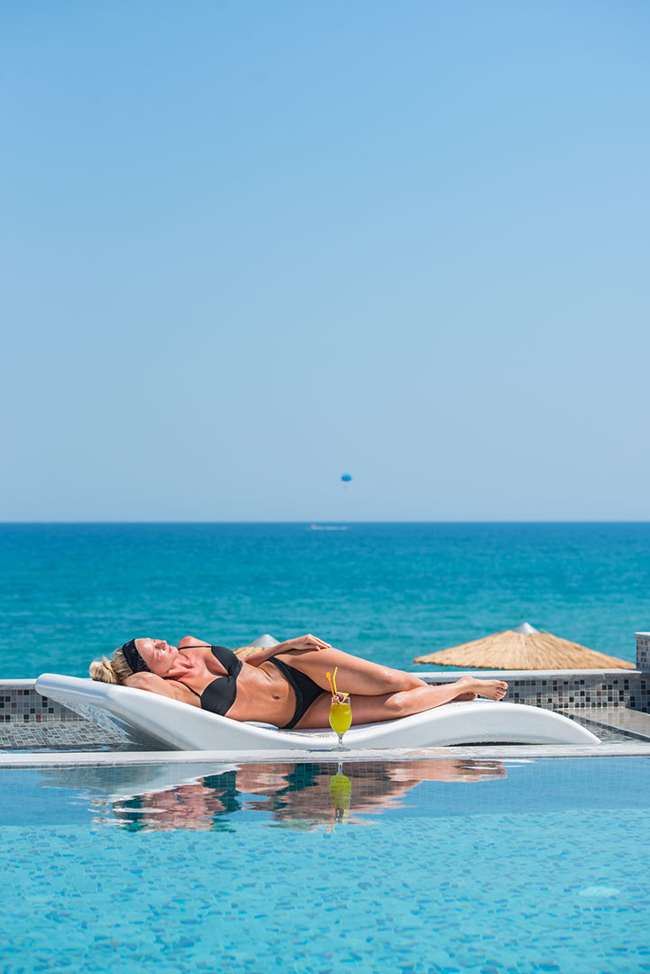 Sunbathing at the pool