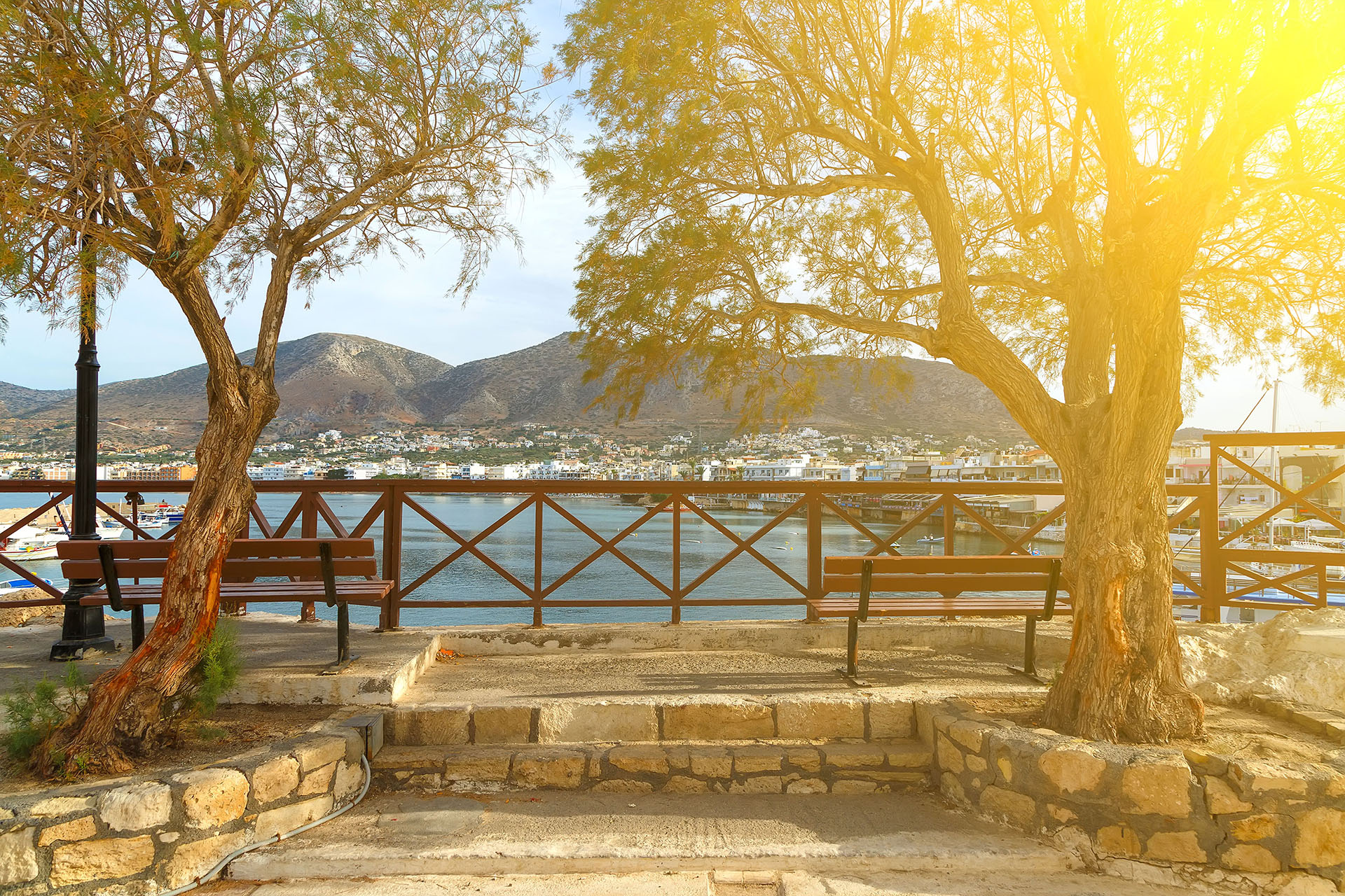 Two Benches overlooking the sea