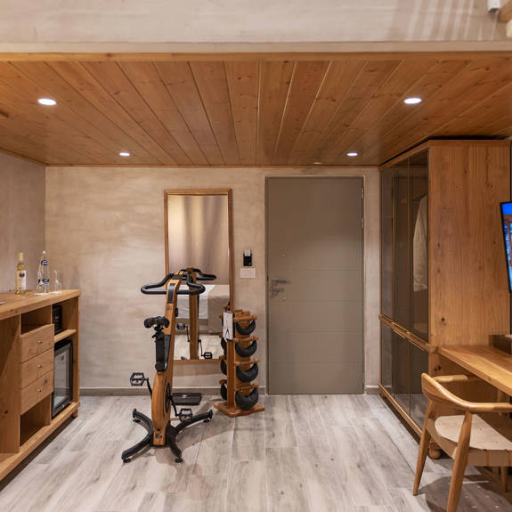 Loft room minibar and amenities